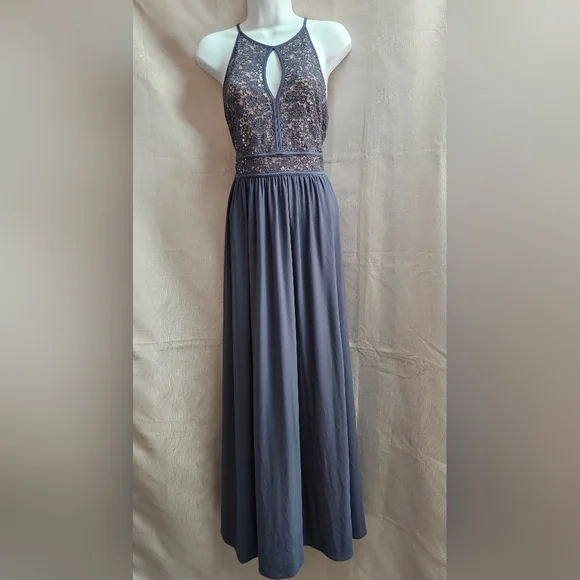 Night Way Collections | Dresses | Nightway Gray Nude Lace Illusion Sequin Formal  Dress Evening Size 8p | Poshmark